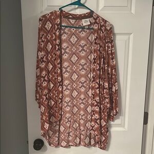 Knox Rose Rust and Cream Patterned Kimono